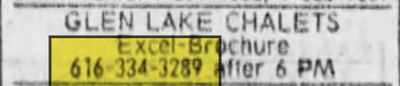 Duneswood Resort (Glen Lake Motel, Sleeping Bear Motel) - Apr 1979 Ad